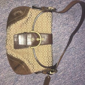 C design Brown Coach Saddle Bag Small w/ dust bag